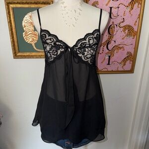 Elegant Black Lace Chemise